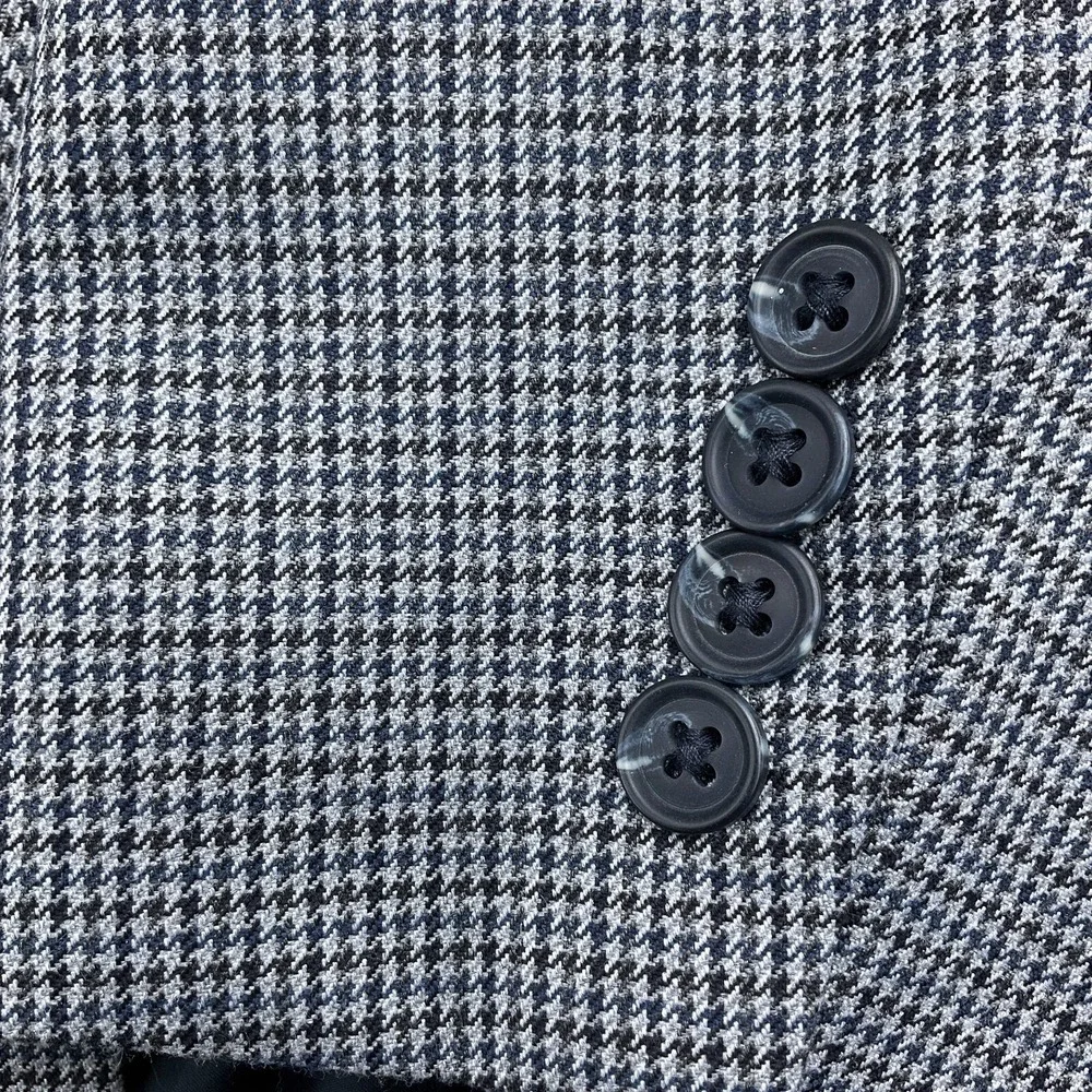 Stafford Blazer Men 46R Black Gray Houndstooth Check Classic Fit Jacket India
